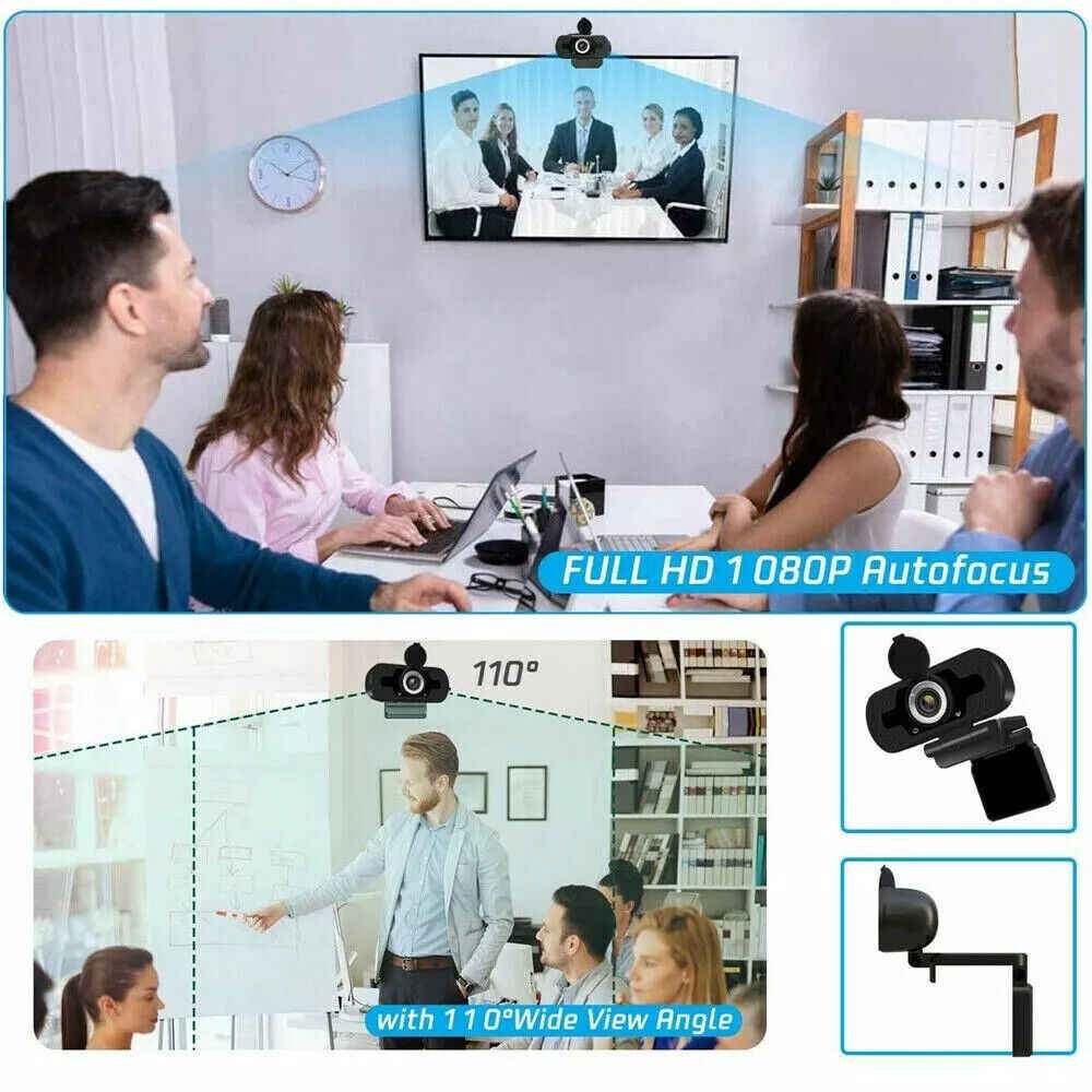1080P Full HD USB 2.0/3.0 Webcam with Microphone for Laptop and PC