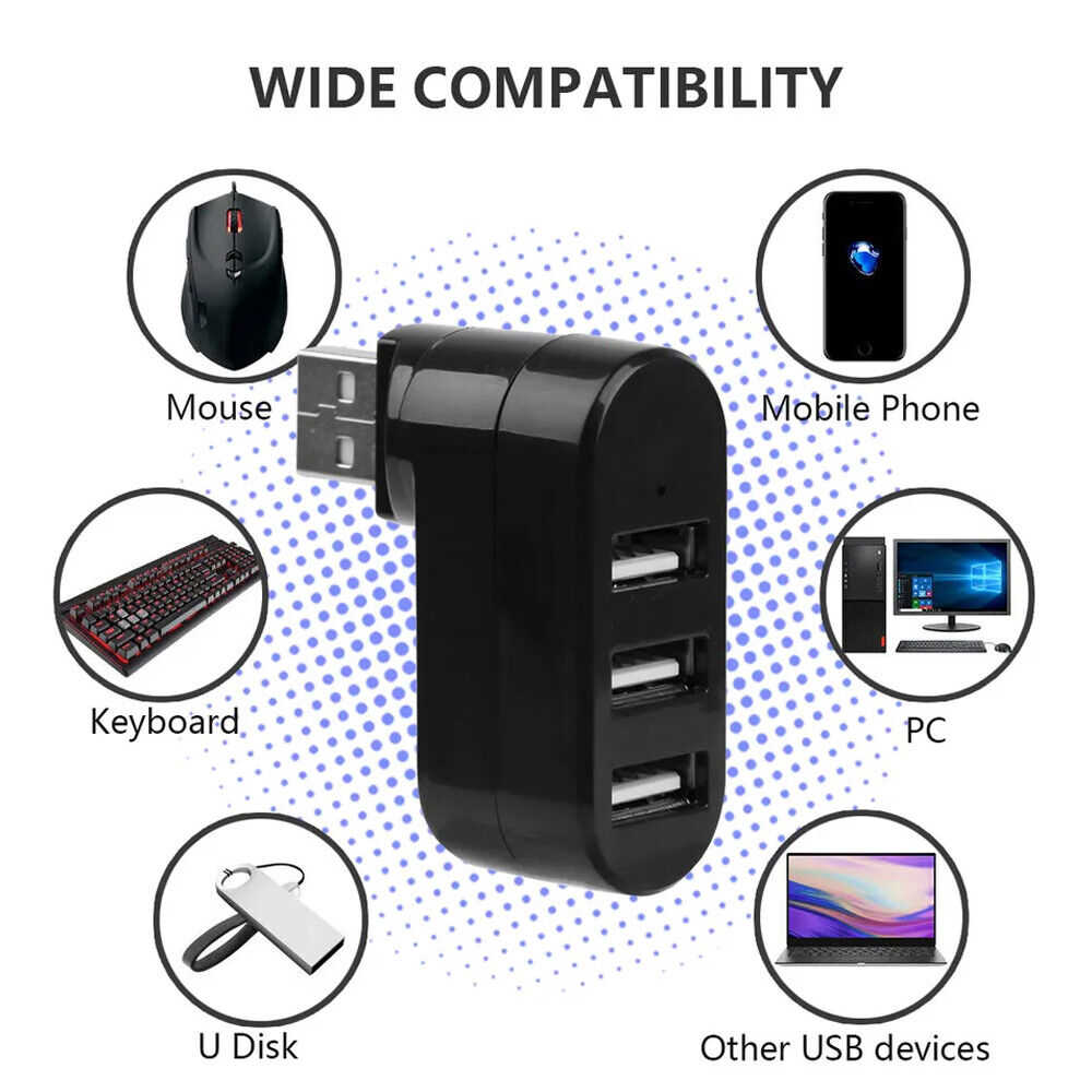 High-Speed 3 Port USB 3.0 Multi-HUB Splitter for PC and Laptop