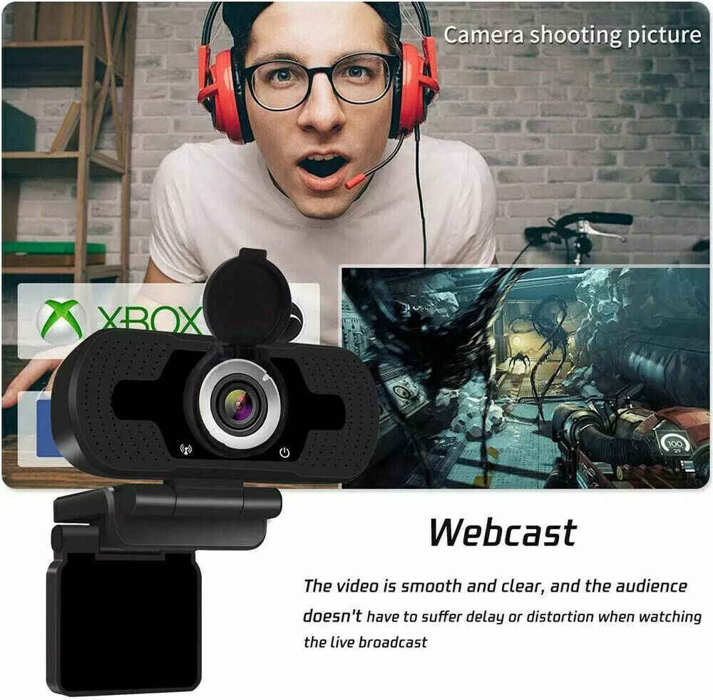 1080P Full HD USB 2.0/3.0 Webcam with Microphone for Laptop and PC