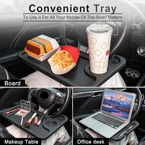 JUSTTOP Car Steering Wheel Desk for Laptop - Multipurpose Travel Car Accessory