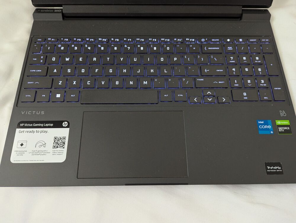 HP Victus Gaming Laptop 15.6 FHD 144Hz, Intel i5-12450H, 16GB RAM, 512GB SSD, GTX 1650