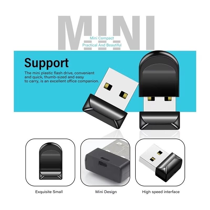 2 Packs Small Mini USB 2.0 256GB USB Flash Pen Drive U Disk Memory Disks Drive