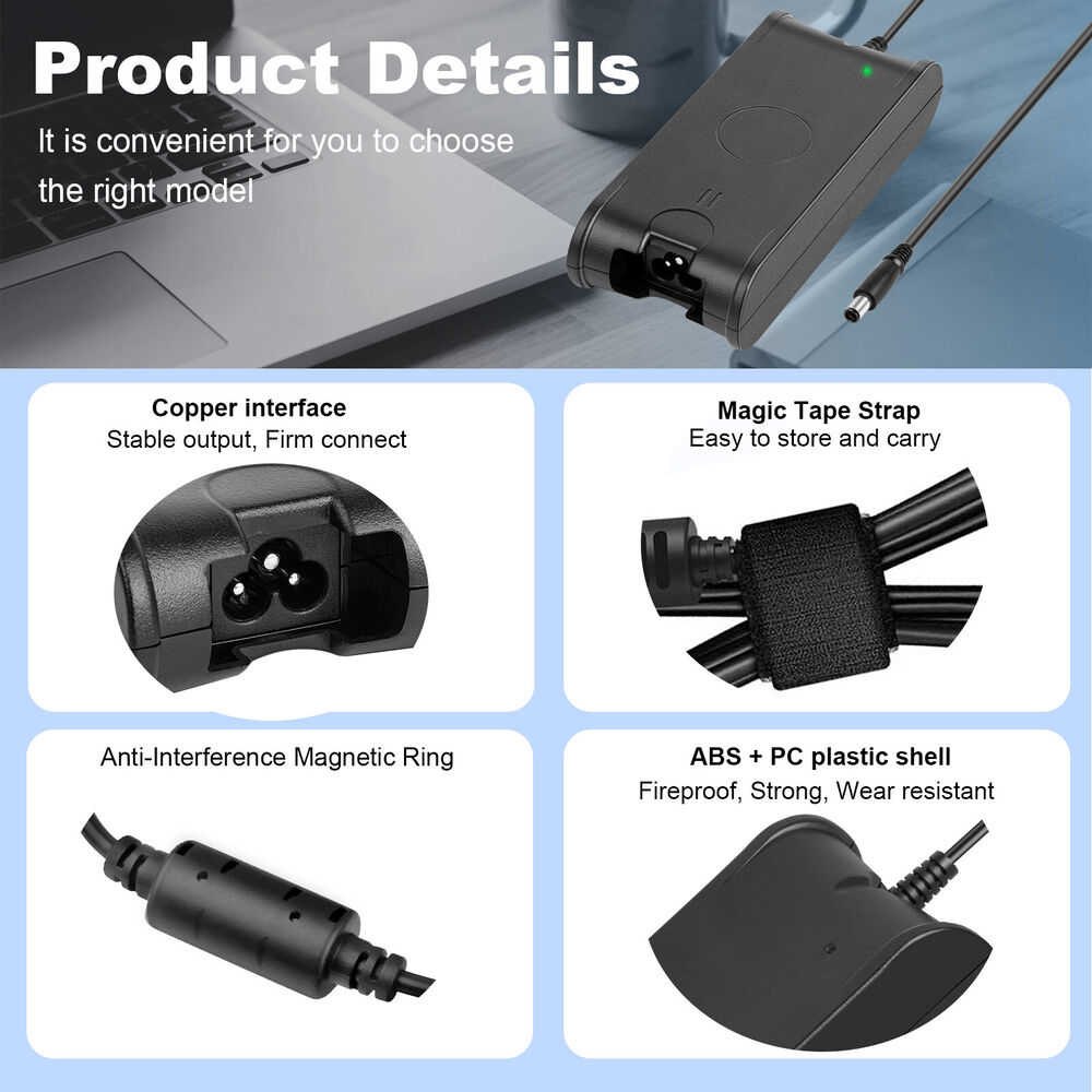 90W AC Adapter Charger for Dell Latitude E6400, E6410, E5450, E5470, E7240, E7280