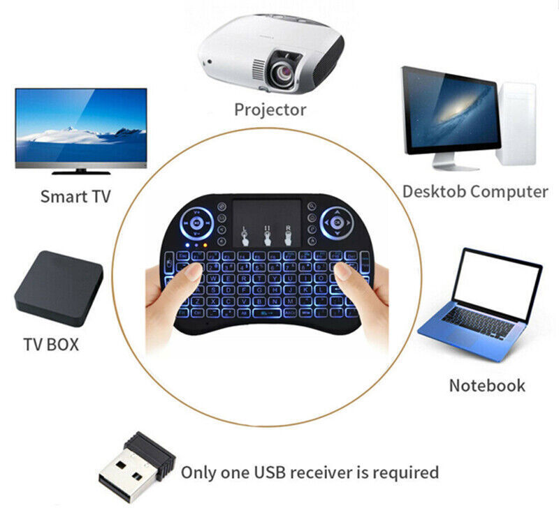 Mini Wireless Keyboard with Touchpad for PC, Android TV Box