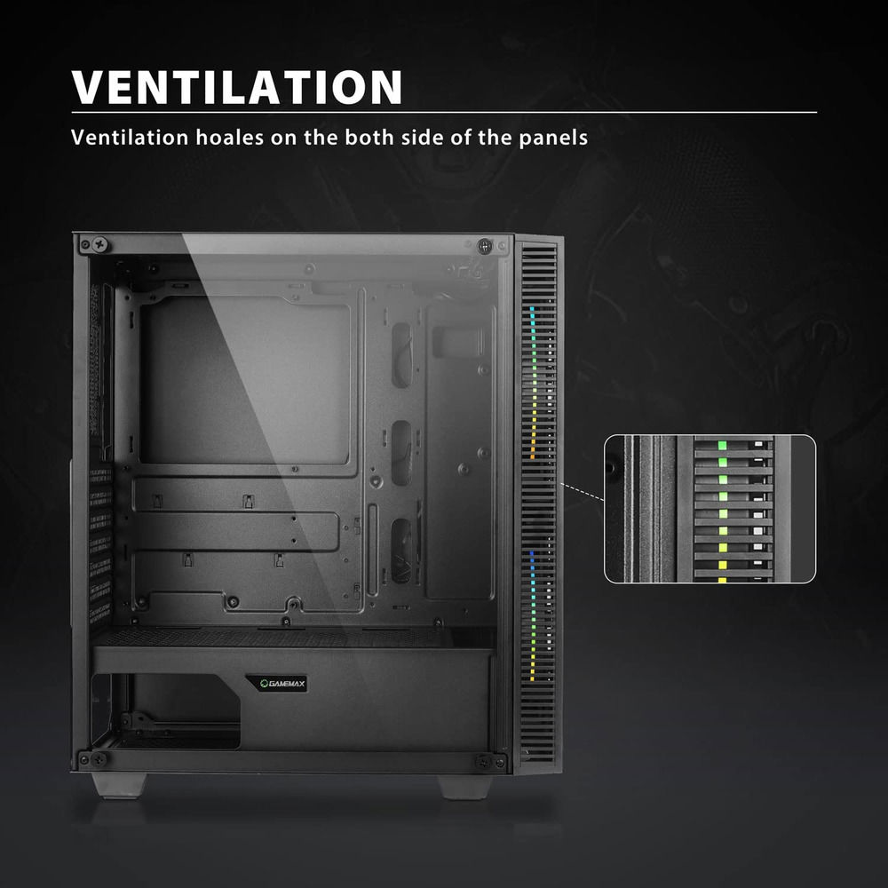 Mid-Tower Gaming Case with Tempered Glass and ARGB Fans