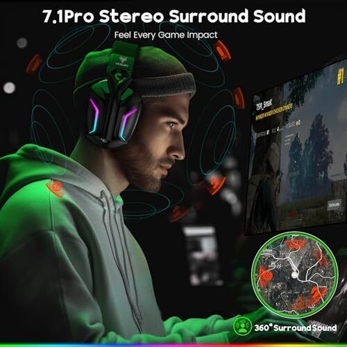 WESEARY 7.1 Wireless Gaming Headset with Microphone for Multiple Platforms