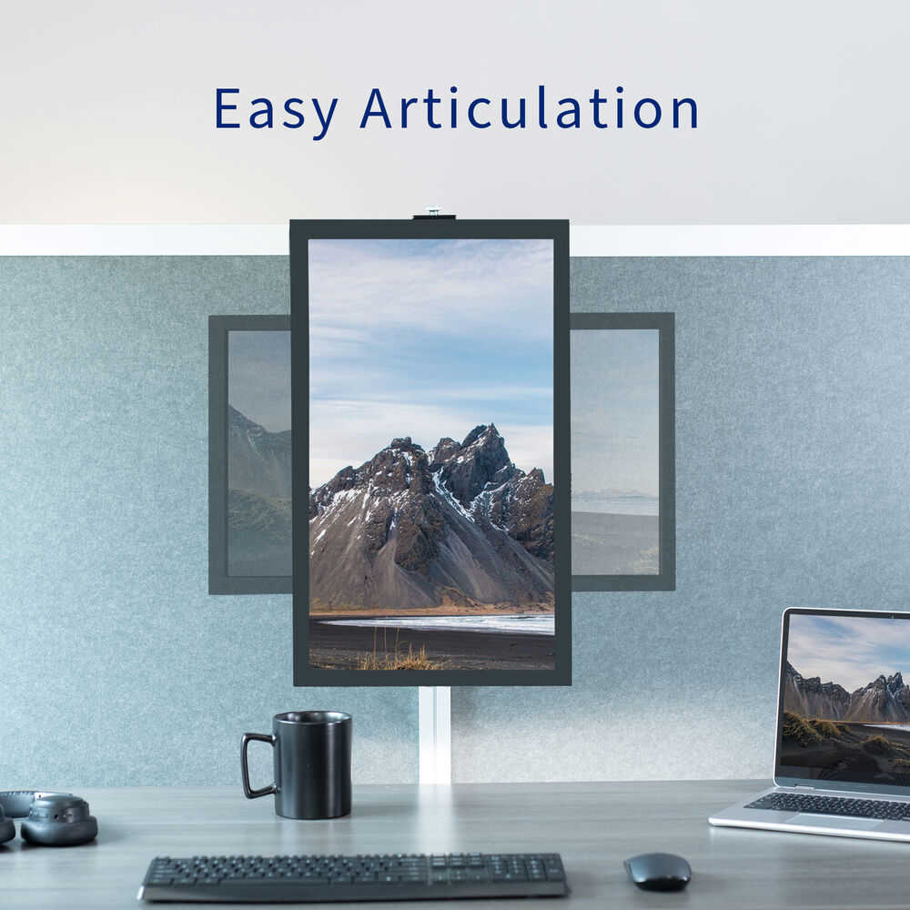 VIVO Black Office Cubicle Monitor Mount Stand Attachment for 17-32 Screens