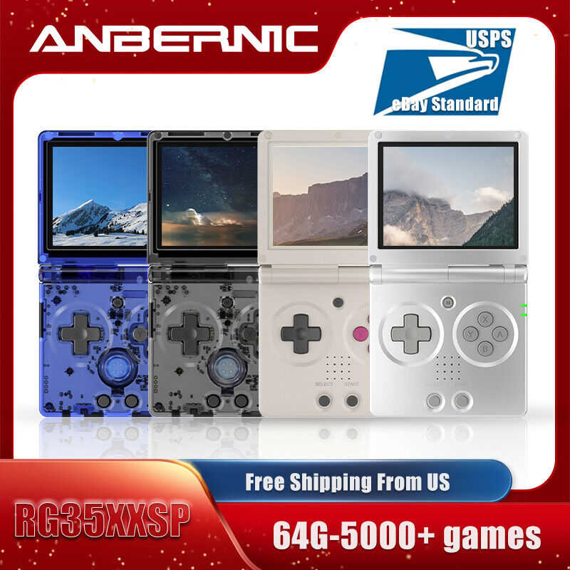 ANBERNIC RG35XXSP Handheld Retro Game Console with 3.5 IPS Screen and 64GB Storage