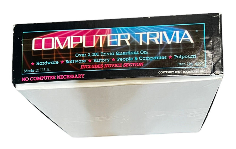 Vintage Microcom 1987 Computer Trivia Board Game 4096 Complete Set Rare