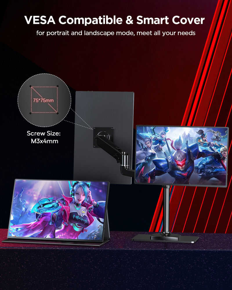 UPERFECT 2K 144Hz Portable Gaming Monitor 16.0 Inch with 2560*1600 Resolution