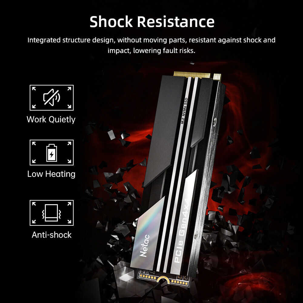 Netac 500GB M.2 PCIe4.0 Gen 4x4 NVMe SSD for PC and PS5