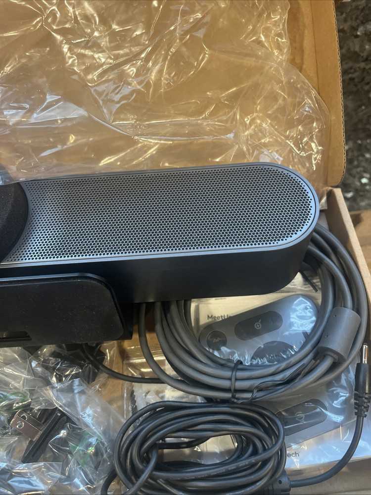 Logitech MeetUp V-R0007 Black Video Conference Camera with Remote and Accessories