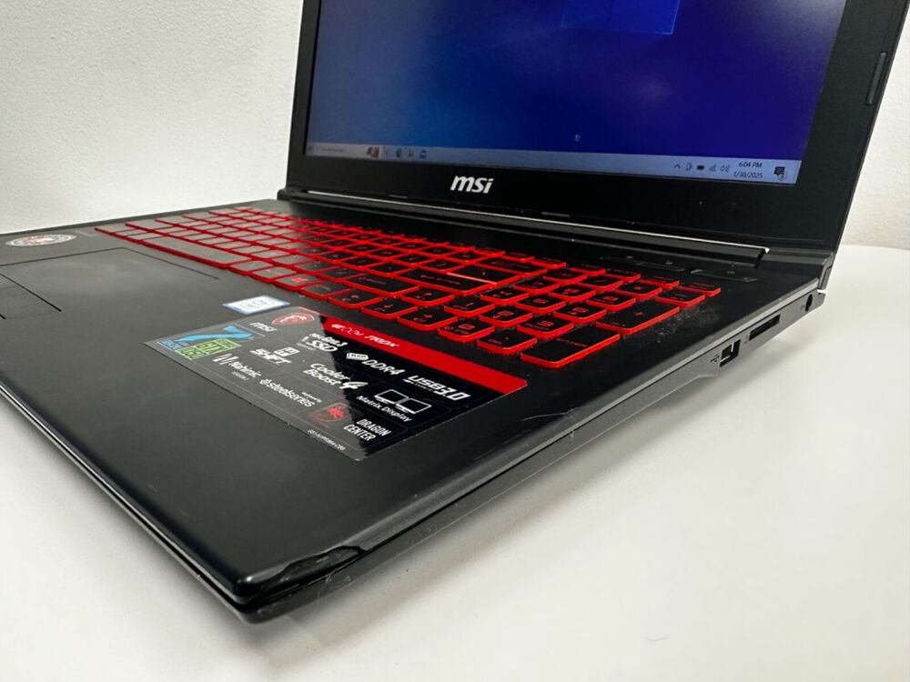 MSI GL62M Gaming Laptop - i7-7700HQ, GTX 1050, 8GB RAM, 128GB SSD, 1TB HDD