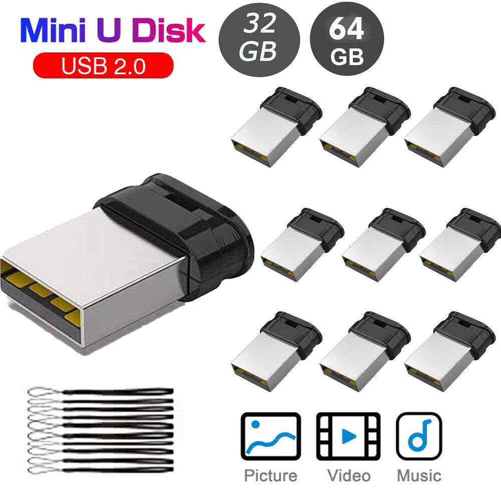 LOT Pack 32/64GB USB 2.0 Thumb Drive Memory Stick Mini Thumb Drives