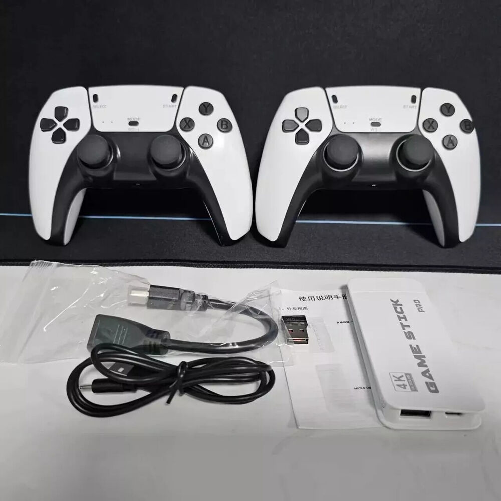 4K 64G HDMI TV Video Game Stick M15 Gaming Console with Gamepad and 2 Wireless Controllers