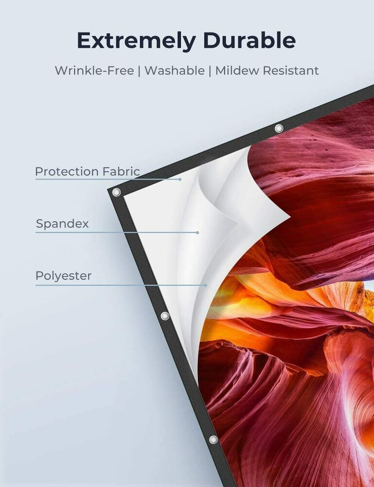 VANKYO Foldable Projector Screen 16:9 HD for Outdoor Home Cinema and 3D Movies