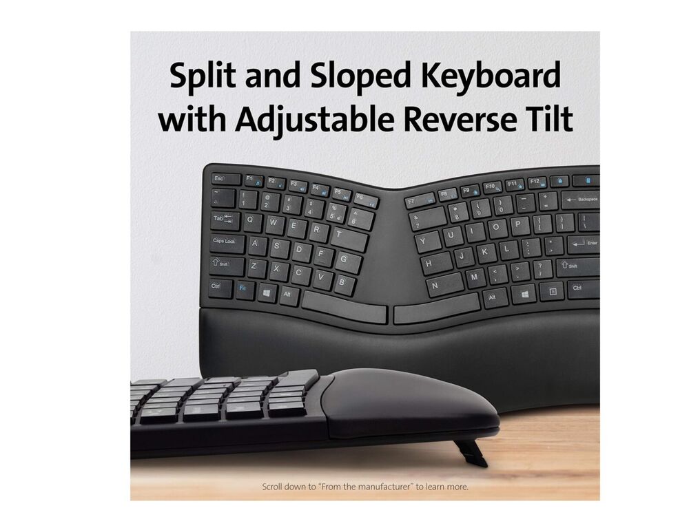 Kensington Pro Fit Ergonomic Wireless Keyboard Bluetooth - Black