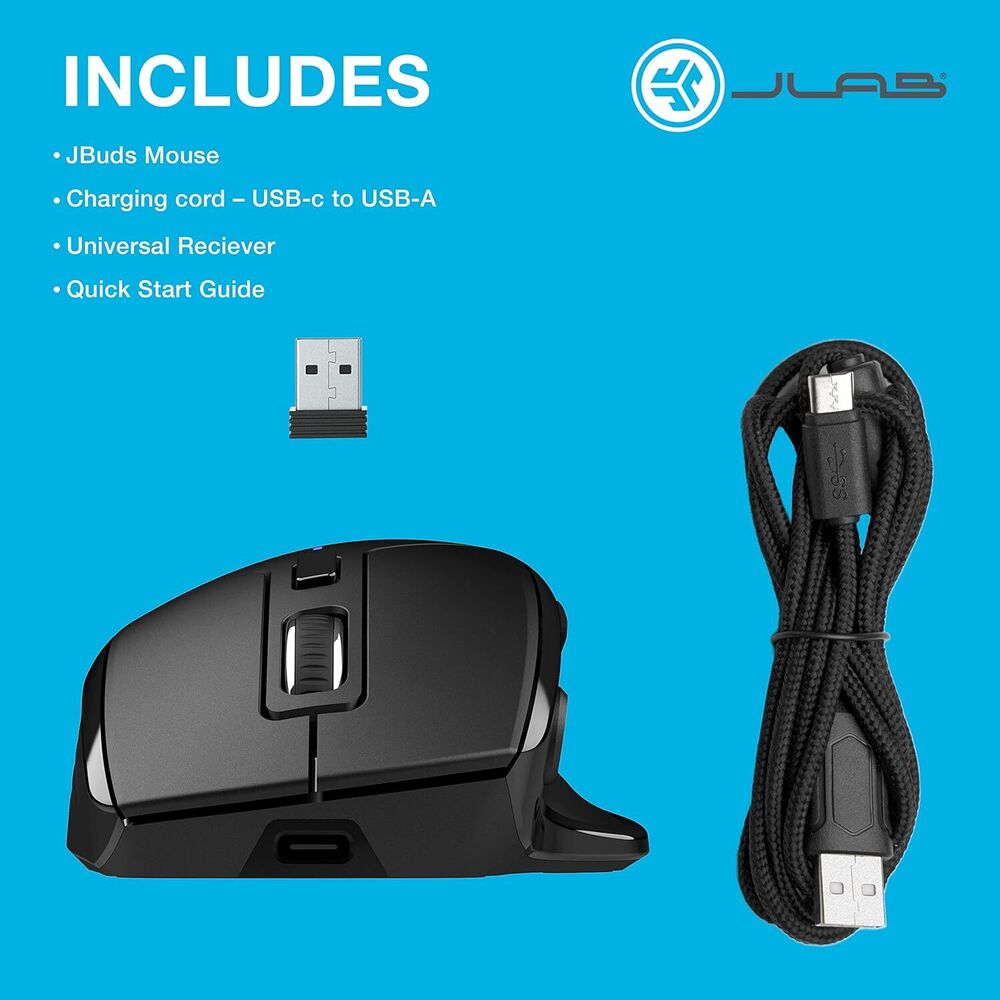 JLab JBuds Wireless Mouse - 2.4G/Bluetooth Connectivity
