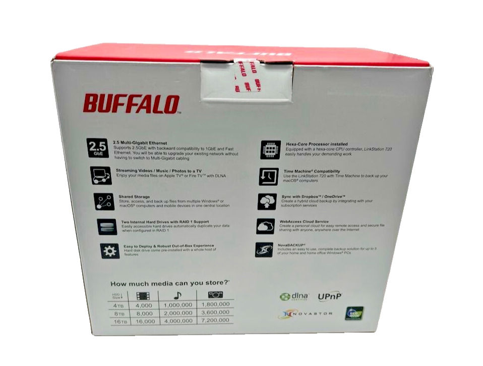 Buffalo LinkStation 720 4TB NAS with 2 x 2TB Hard Drives