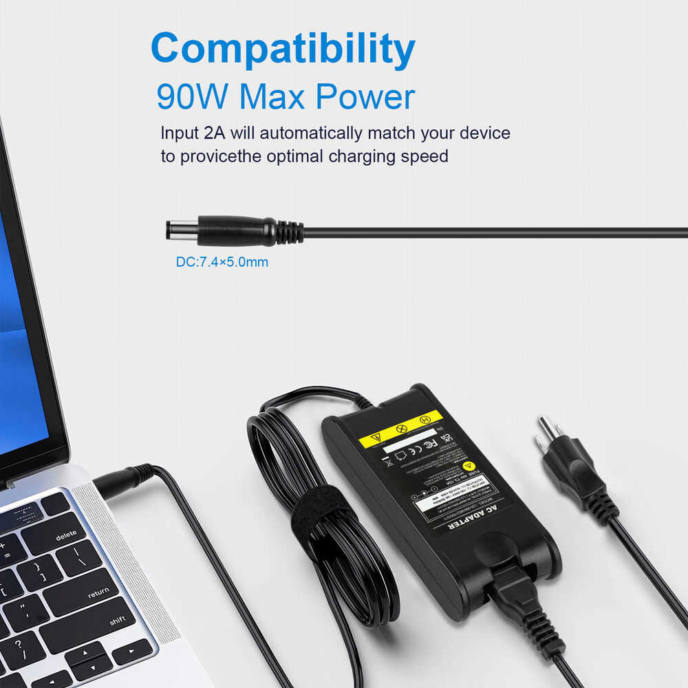 90W AC Adapter Charger for Dell Latitude E6400, E6410, E5450, E5470, E7240, E7280