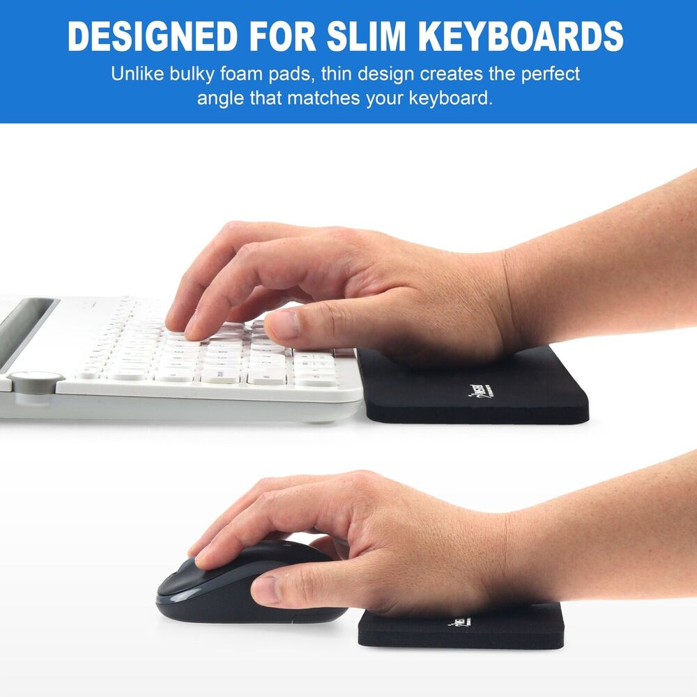 Ergonomic Mouse & Keyboard Wrist Rest Set - Black S