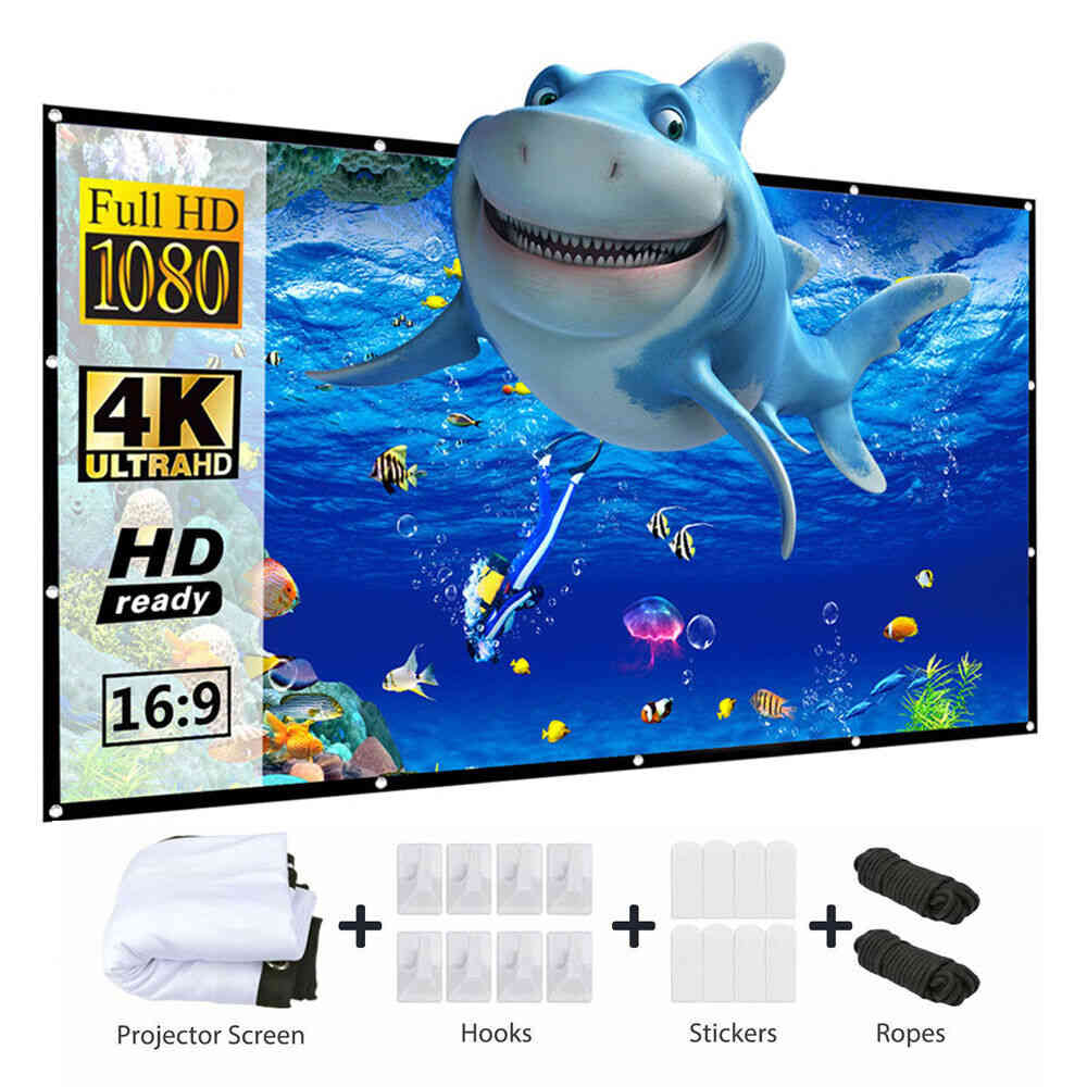 VANKYO Foldable Projector Screen 16:9 HD for Outdoor Home Cinema and 3D Movies