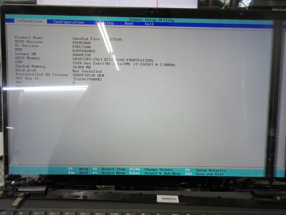 Lenovo Flex 5 15iTL Laptop with Intel Core i7-1165G7, 16GB RAM, No HDD, No Battery