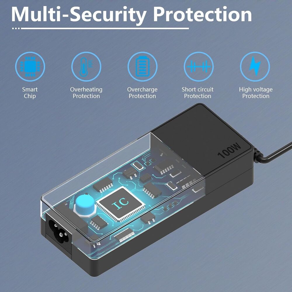 100W USB C Charger Compatible with Asus ROG Flow, Acer, HP, Lenovo ThinkPad, MacBook, Pixelbook