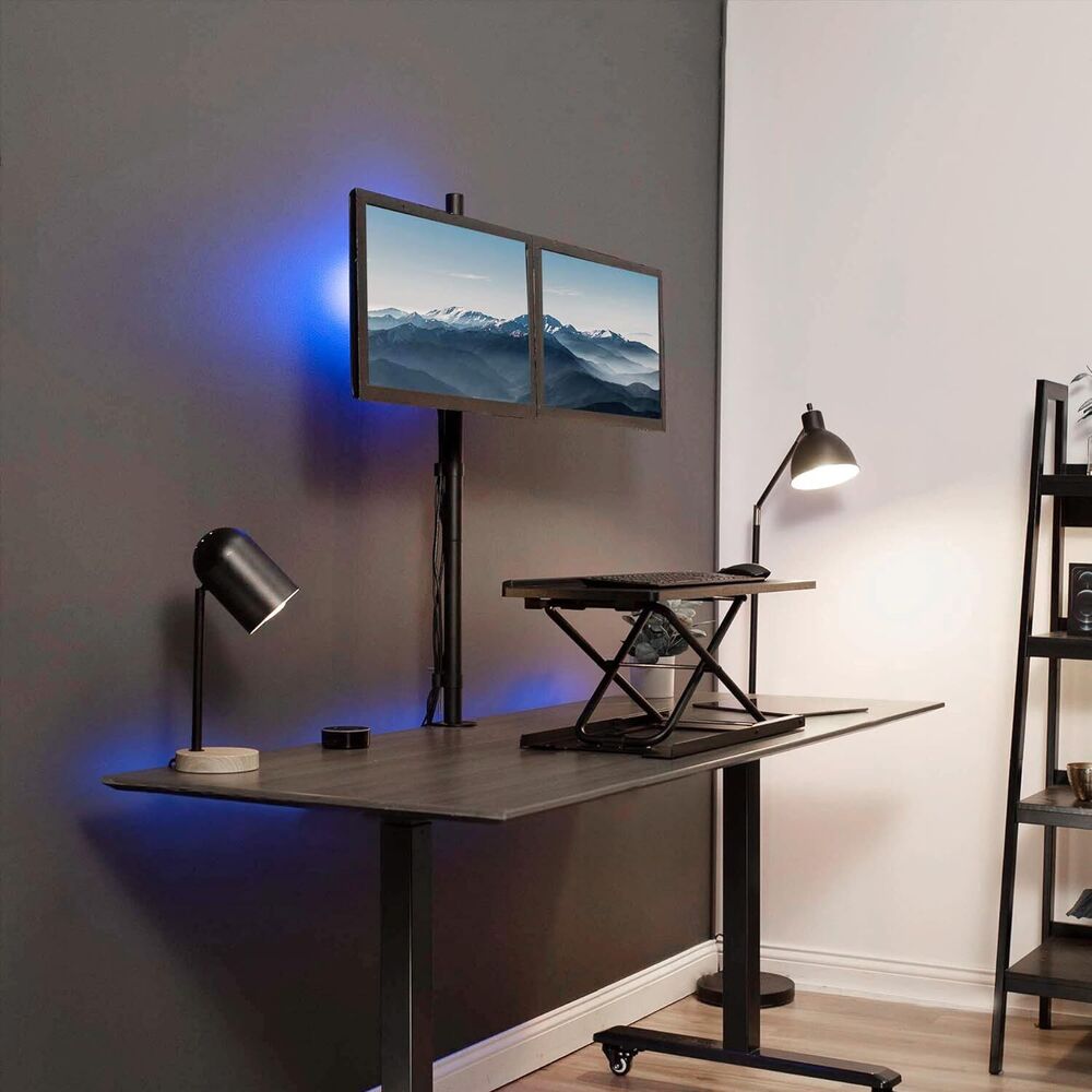 Fully Adjustable Dual Monitor Stand Up Desk Mount - 39 Inch Tall