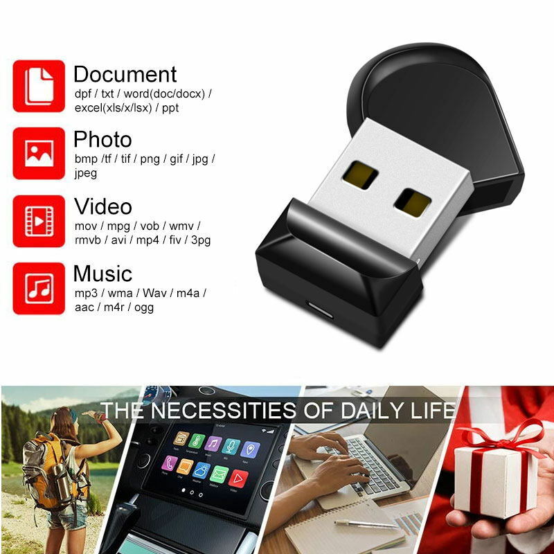 5/10 Pack Mini USB 2.0 Flash Drive Memory Stick - 64GB, 32GB, 16GB, 8GB, 2GB