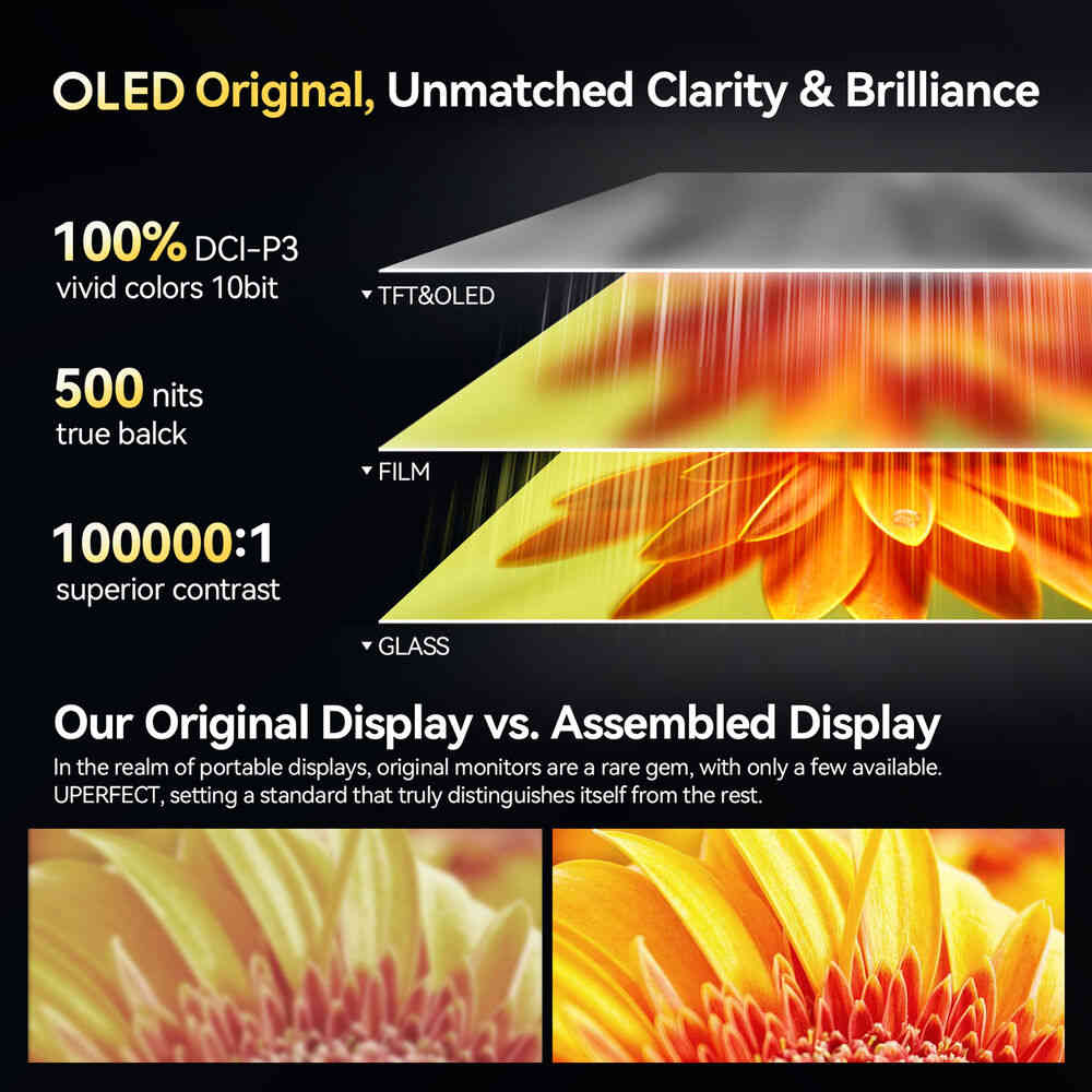 UPERFECT 16.0 120Hz 3K OLED Portable Monitor with High Dynamic Range