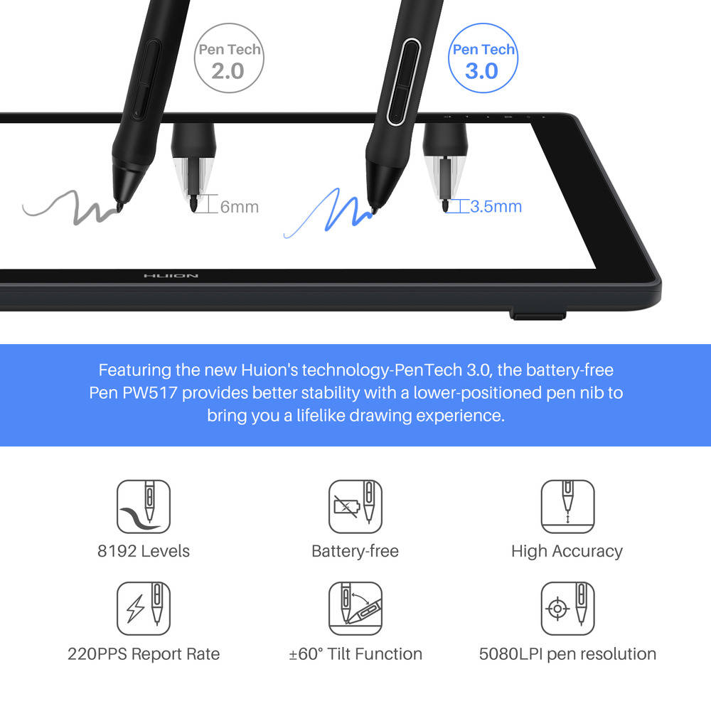 Huion Kamvas 24 Plus Graphics Drawing Tablet 23.8 Stand Certified Refurbished