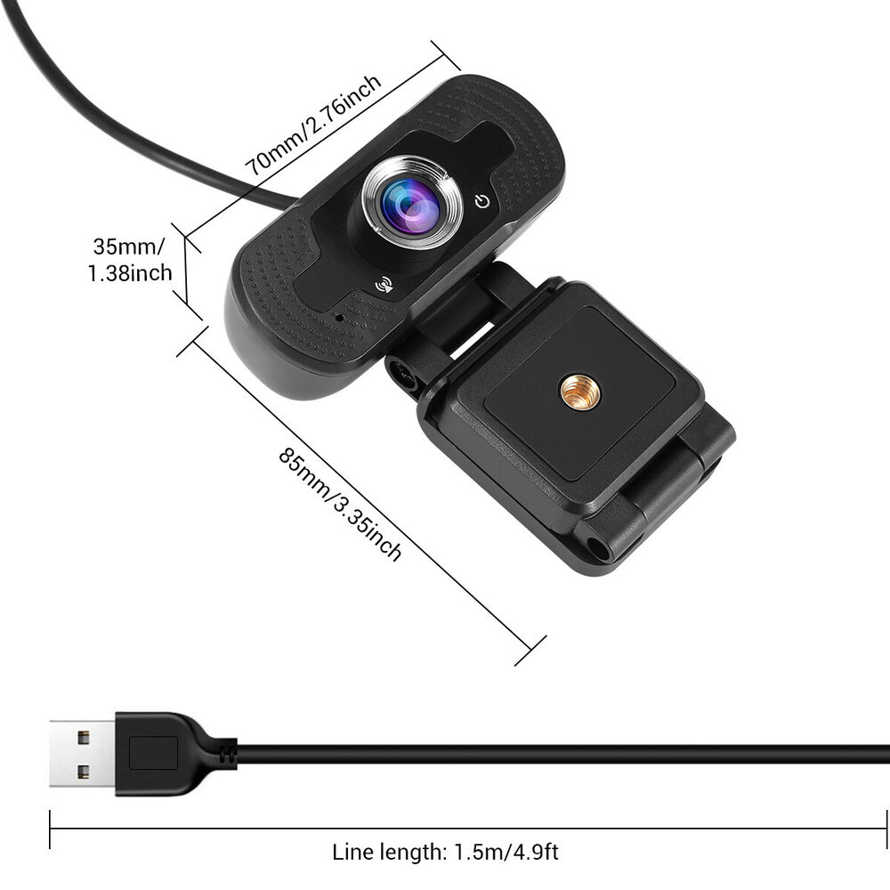 1080P HD USB Webcam with Microphone and Privacy Cover for Desktop
