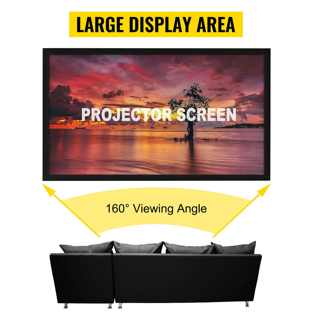 VEVOR 100-155 Inch Projector Screen 16:9 HD 4K Home Theater 3D Aluminum & PVC