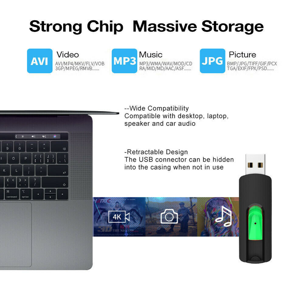 High-Capacity USB Flash Drive - 32GB, 64GB, 128GB Options for Data Storage