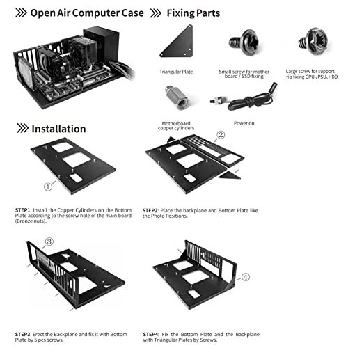 MK 01 DIY Gaming Computer Case, ATX Open Chassis Case Rack for ATX/M-ATX/ITX