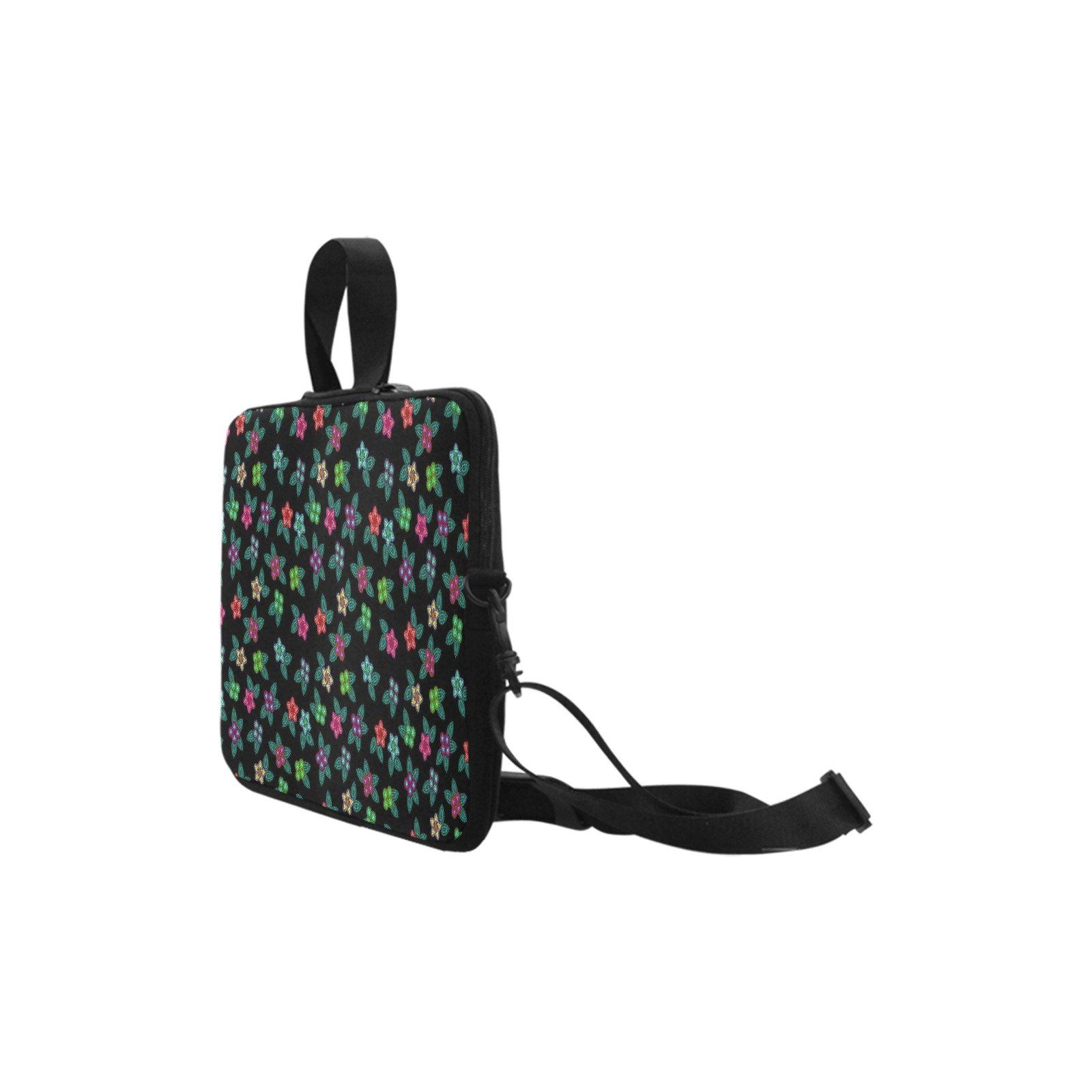 Berry Flowers Black Laptop Handbags