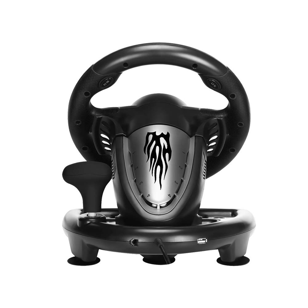 REAL DRIVING Steering Wheel and Pedal Set for Xbox One, PS3, PS4, and Nintendo Switch Racing