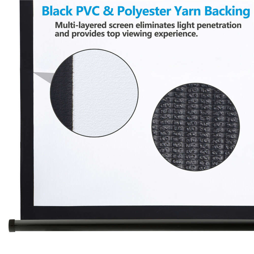4K 16:9 HD Pull Down Projector Screen for Home Theater