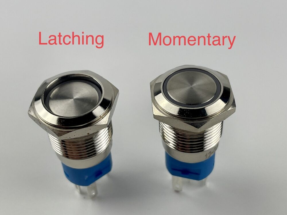 16mm 12V LED Push Button Power Switch with Wire Socket