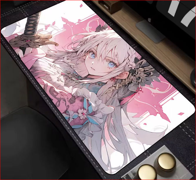 Kawaii Anime Girl Computer Keyboard Mousepad Gamer Large Non-Slip Mouse Mat v5