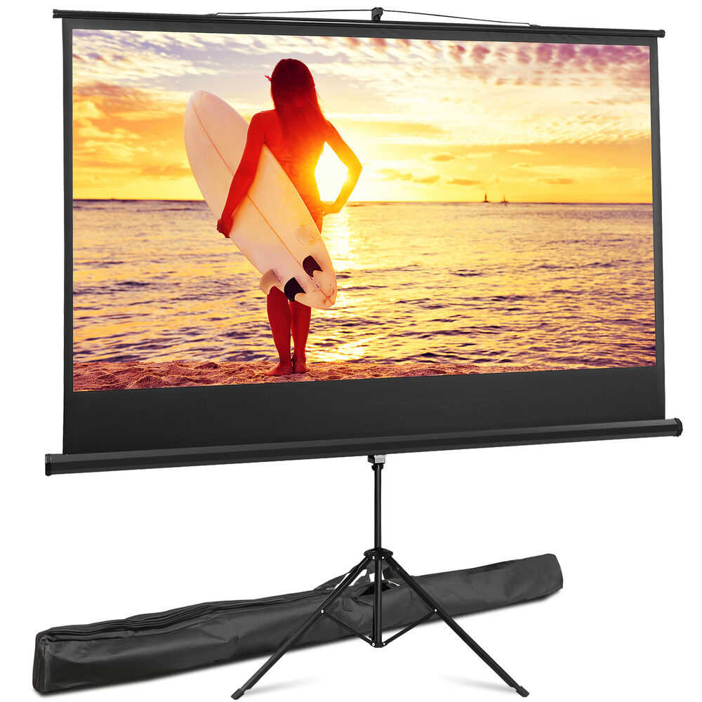 16:9 HD 4K 84 Inch Movie Projection Screen with Stand for Home Theater
