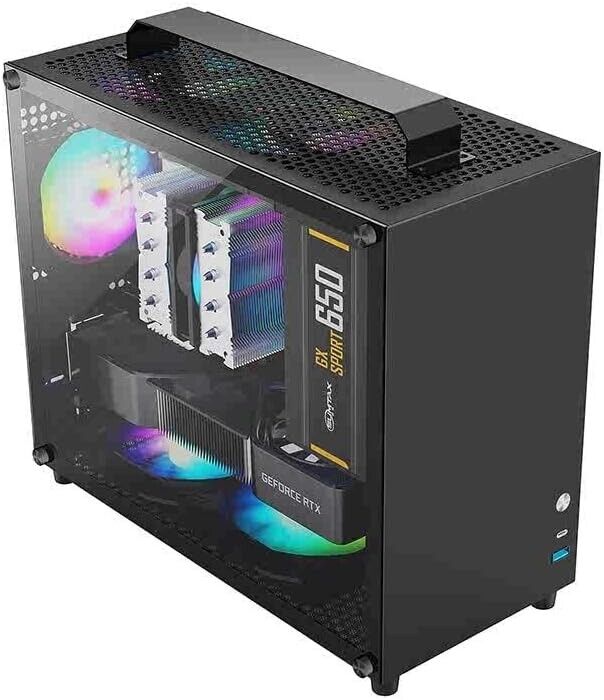 Portable Tempered Glass Mini-Tower Case with USB 3.0