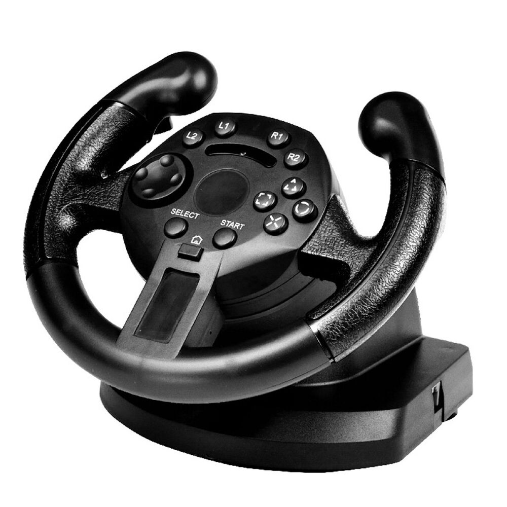 Game Steering Wheel with Pedals, Analog Control & Vibration for PC