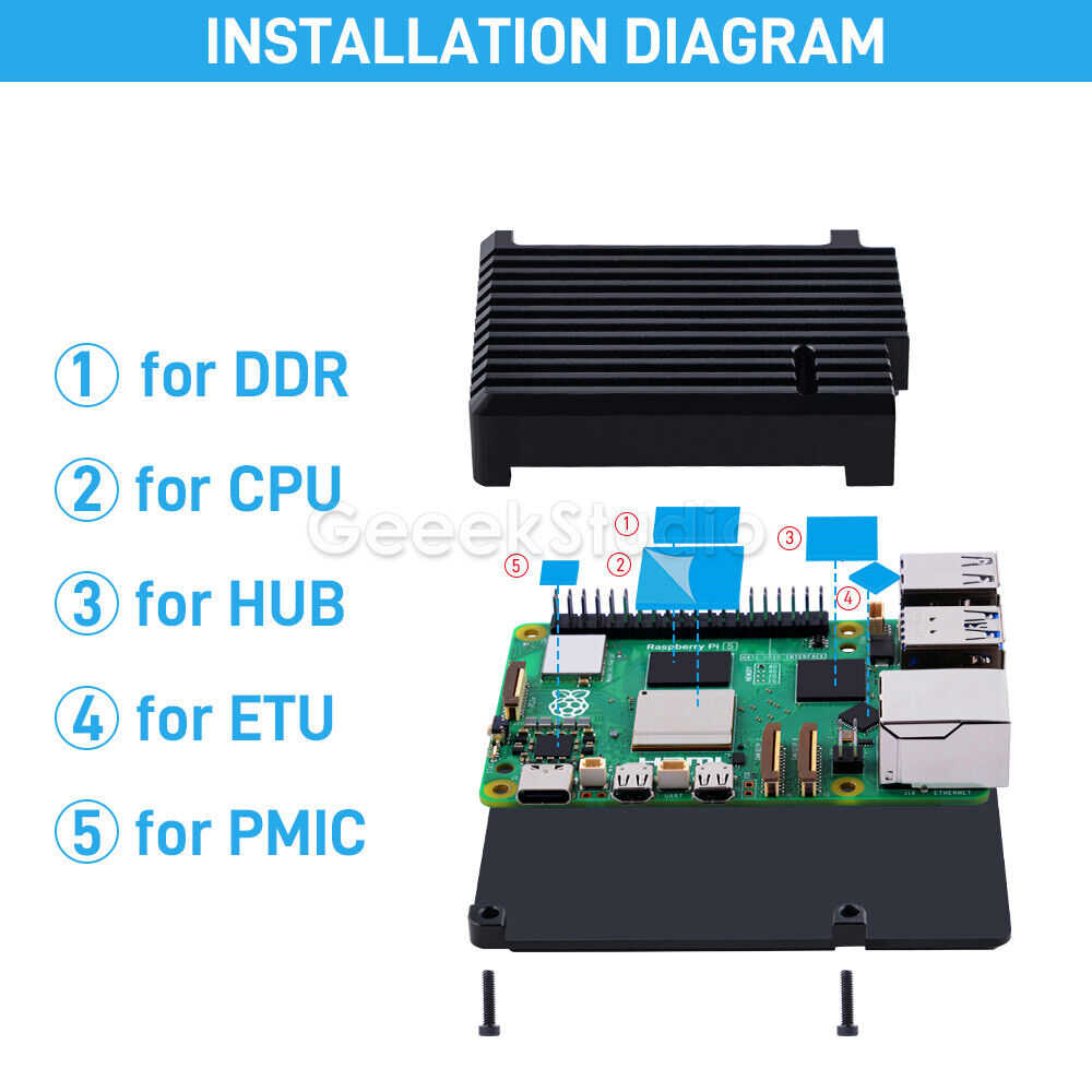 Raspberry Pi 5 Aluminum Heatsink Case with Fan
