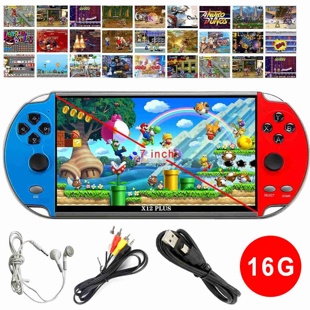 X12 7inch Handheld Video Game Console with 1000+ Built-in Games