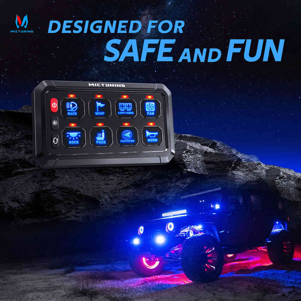 Universal 8 Gang Switch Panel with LED Indicators for Car Circuit Control