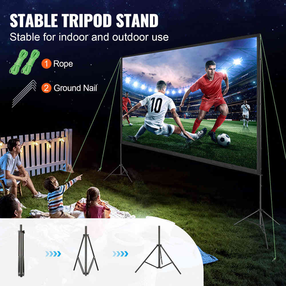 150 inch 16:9 4K 1080 HD Projector Screen with Stand