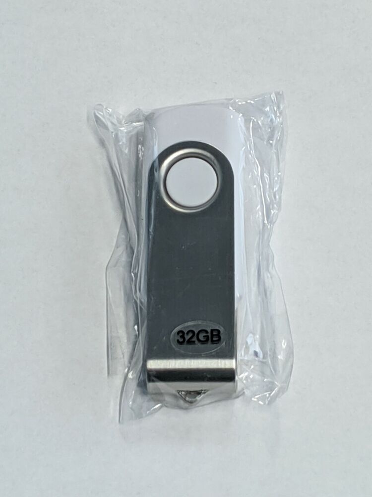 32GB USB Flash Drive - High-Speed USB 2.0, FAT32 Format, White