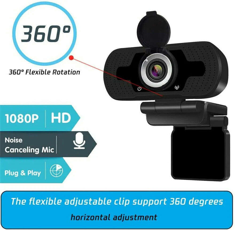 1080P Full HD USB 2.0/3.0 Webcam with Microphone for Laptop and PC